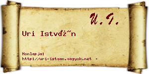 Uri István névjegykártya
