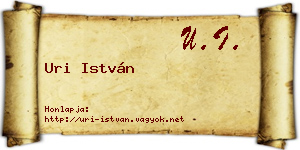 Uri István névjegykártya